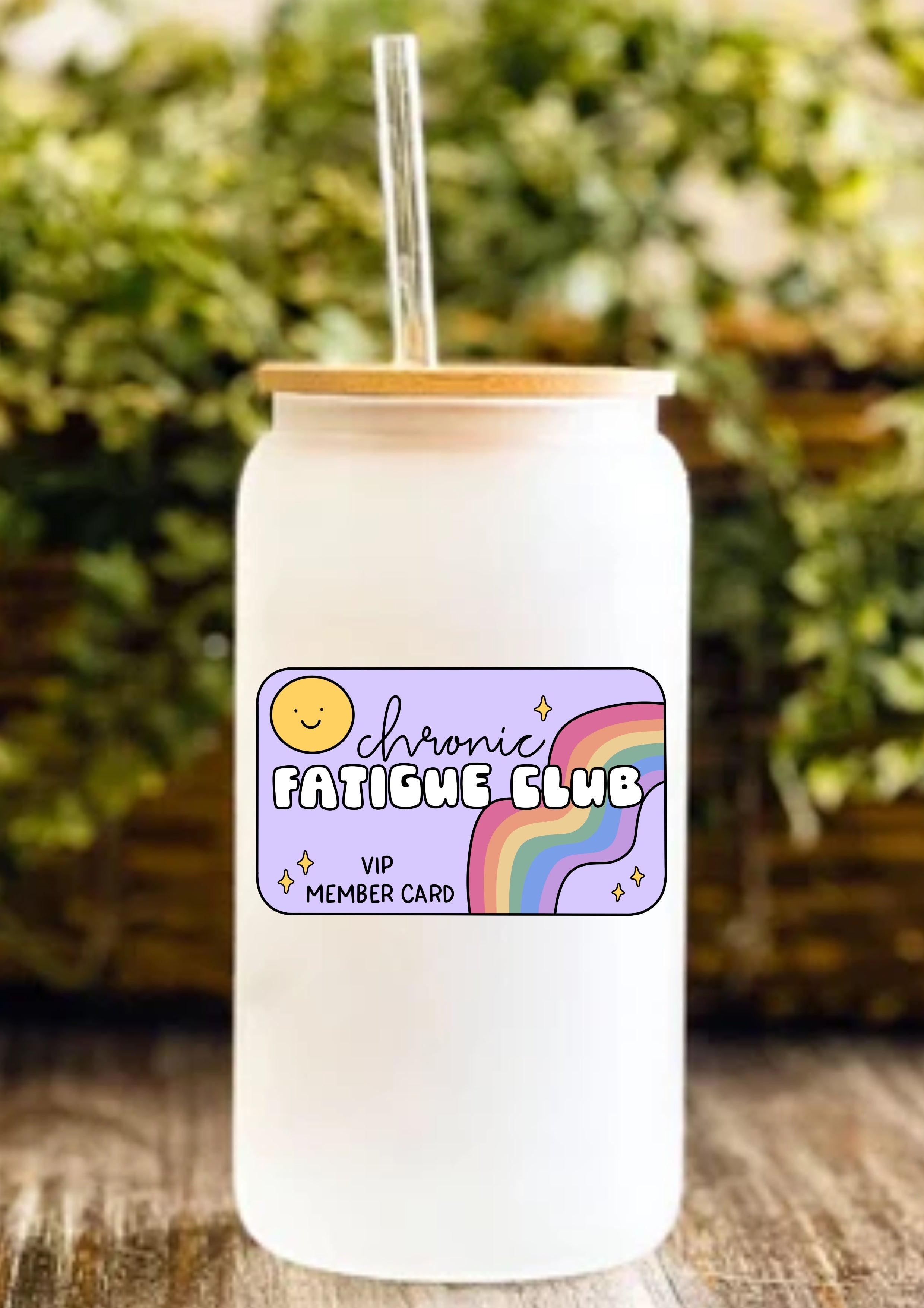 Chronic Fatigue Club 12oz Frosted Glass Tumbler