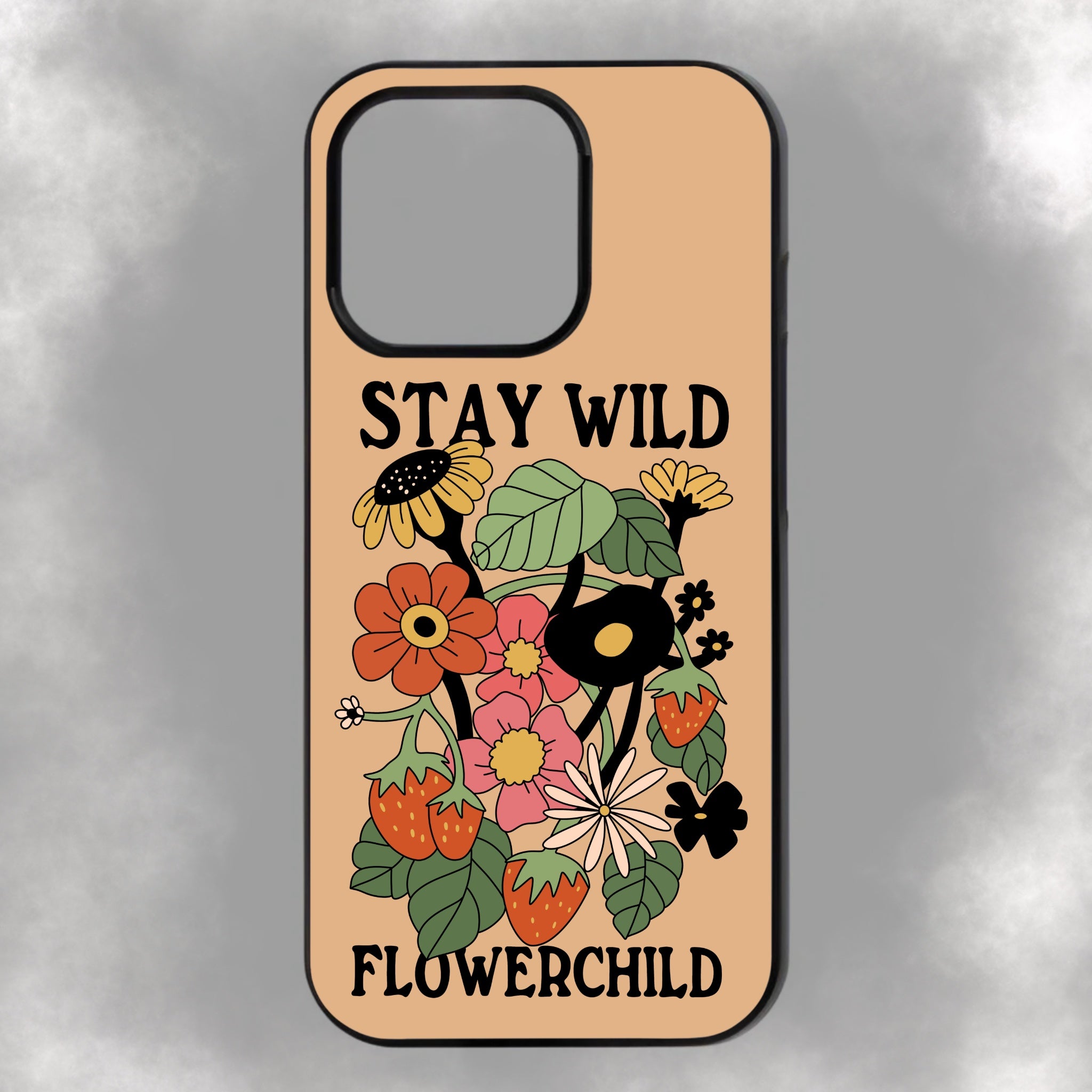 Stay Wild Flowerchild iPhone Rubber Phone Case