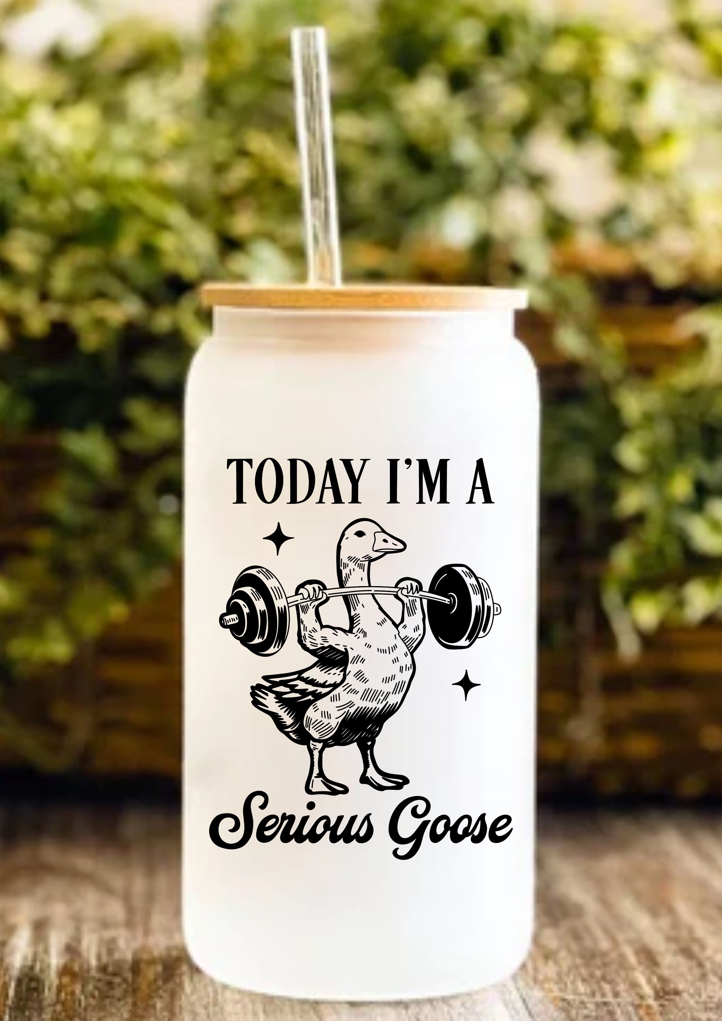 Today I’m A Serious Goose 12oz Frosted Glass Tumbler