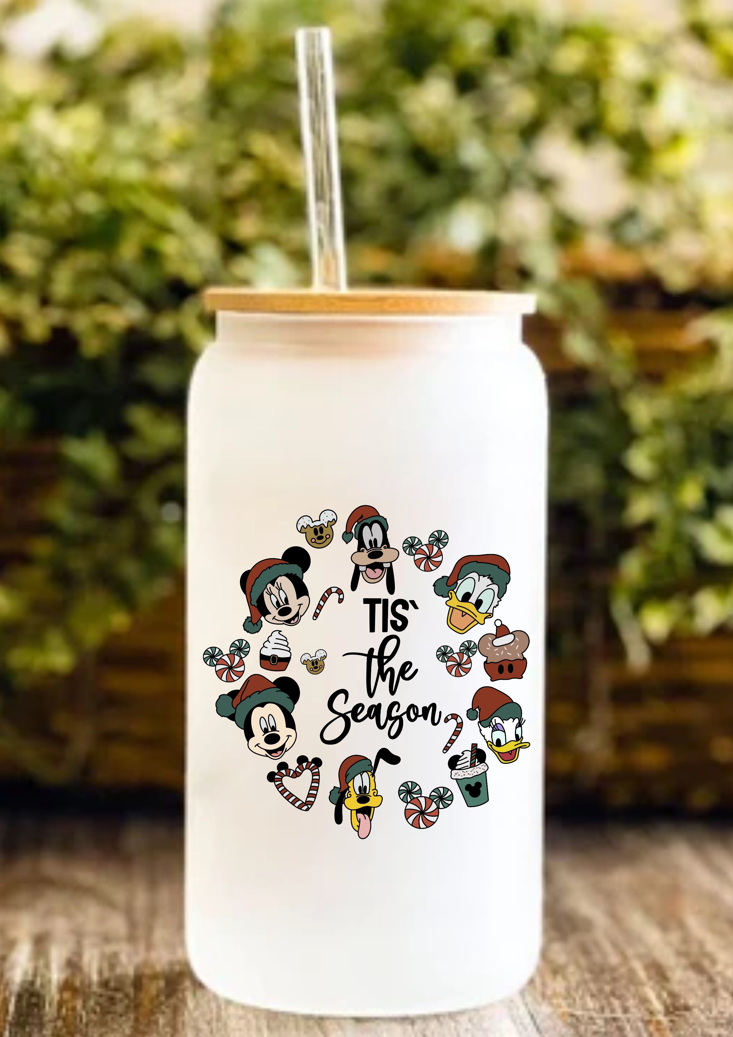 Tis’ The Season 12oz Frosted Glass Tumbler
