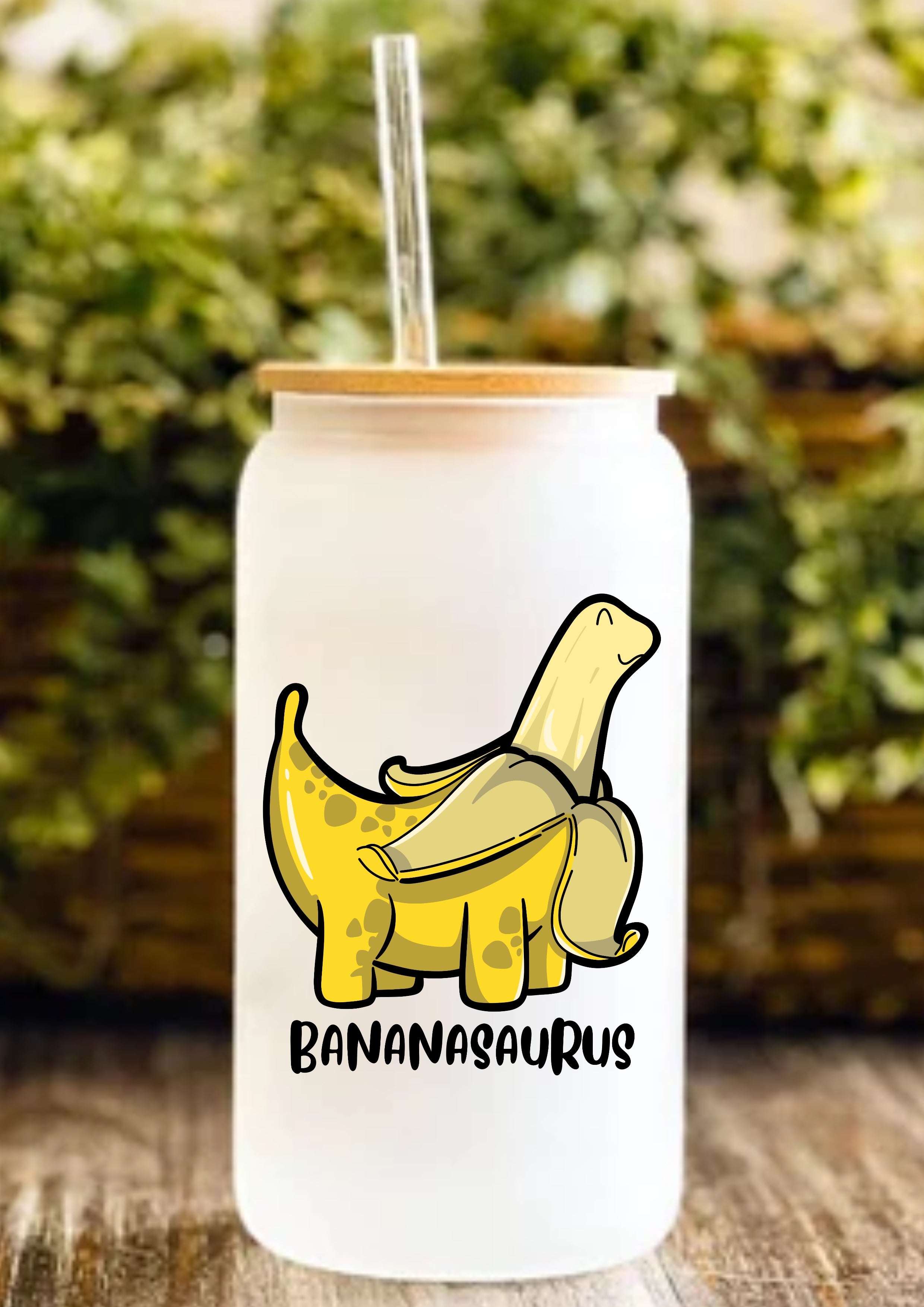 Bananasaurus 12oz Frosted Glass Tumbler