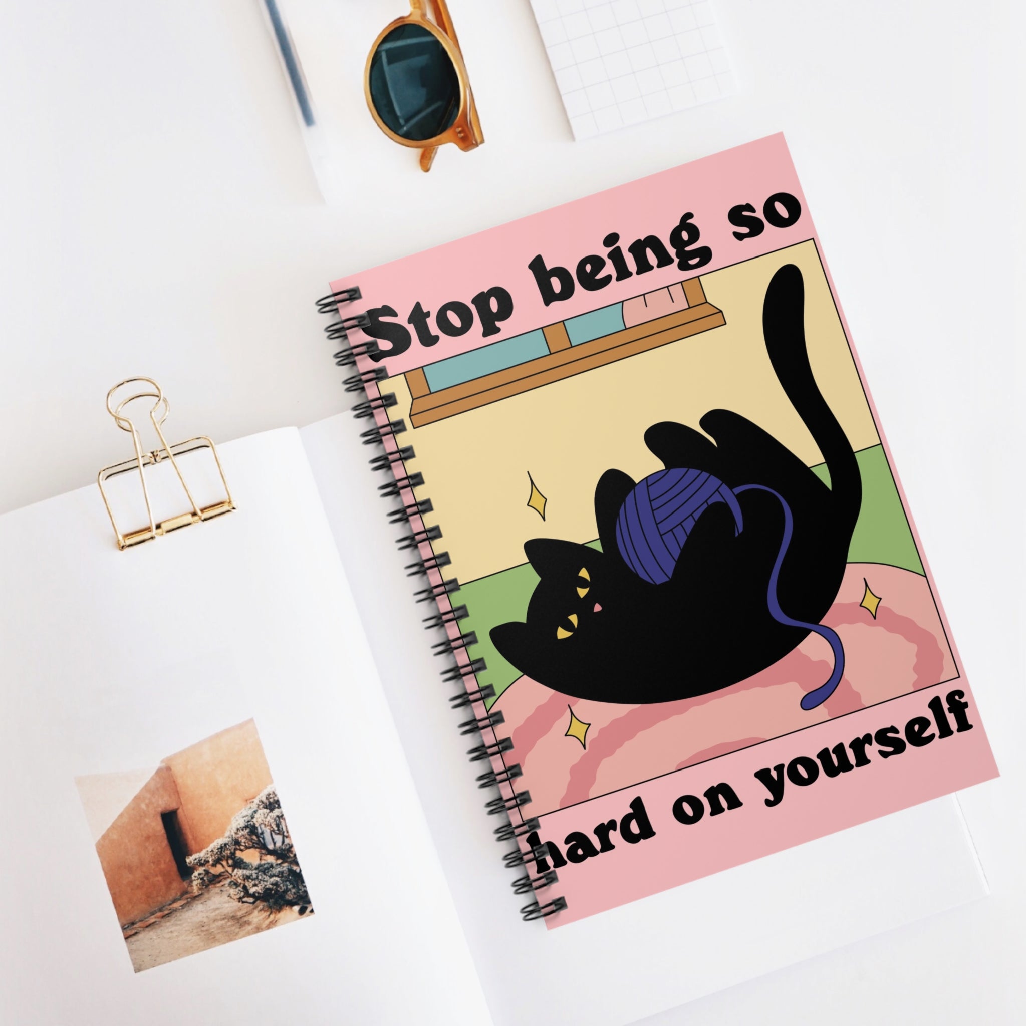 Stop Being So Hard On Yourself A5 Lined Notebook