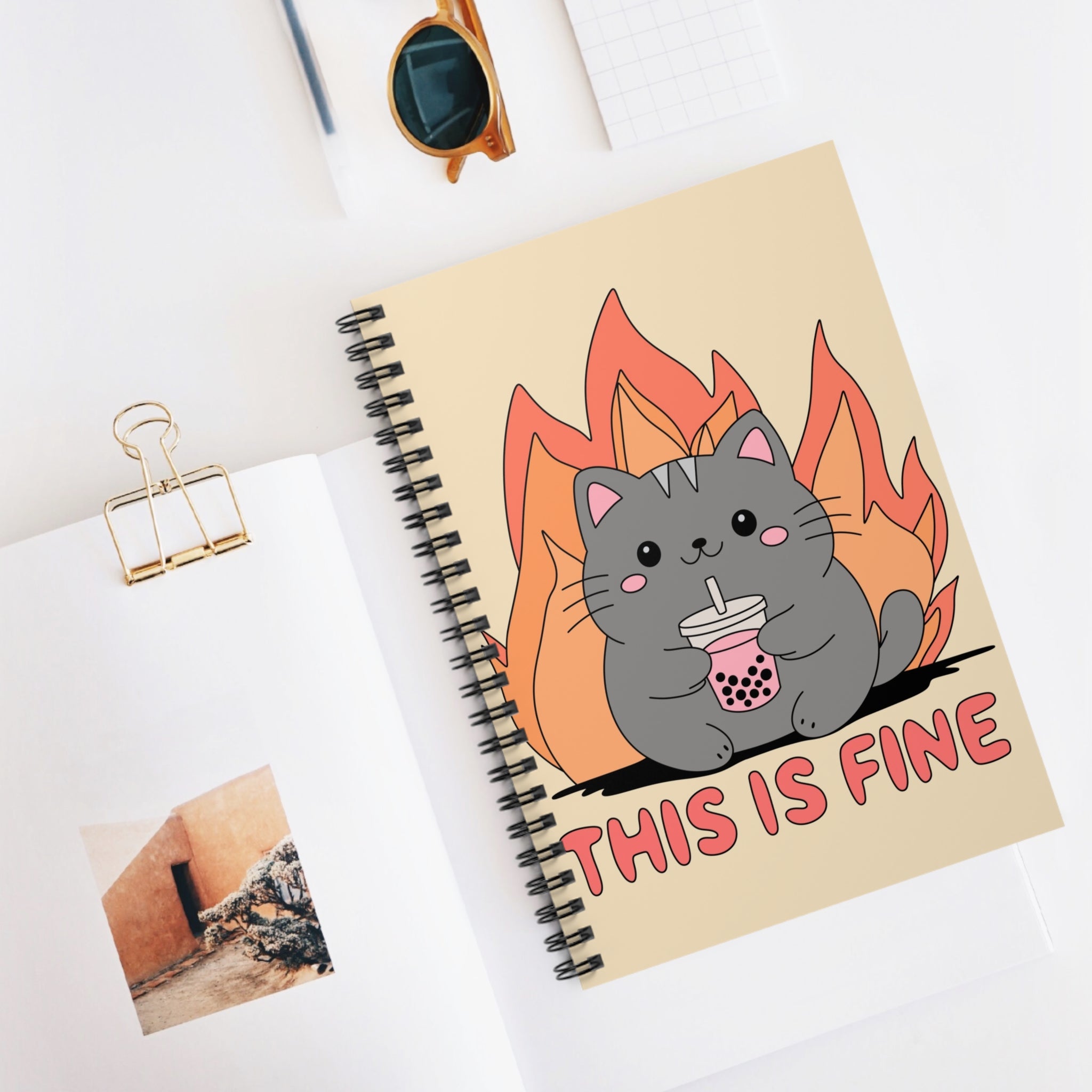 This Is Fine A5 Lined Notebook