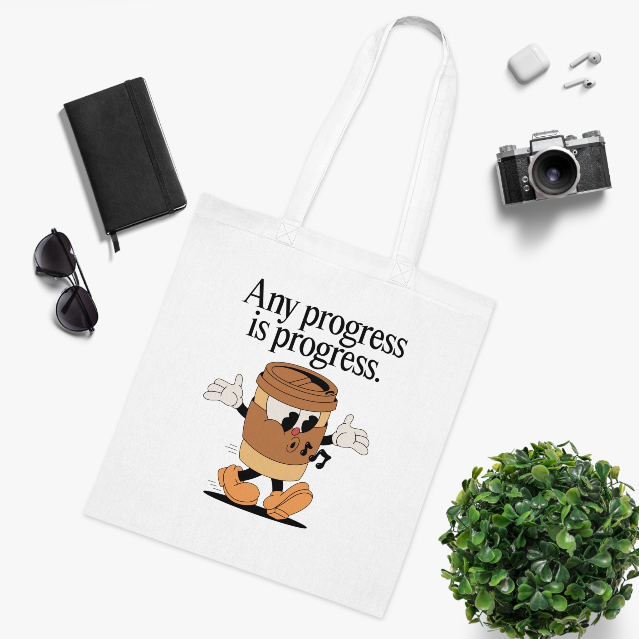 Any Progress Is Progress White Tote Bag