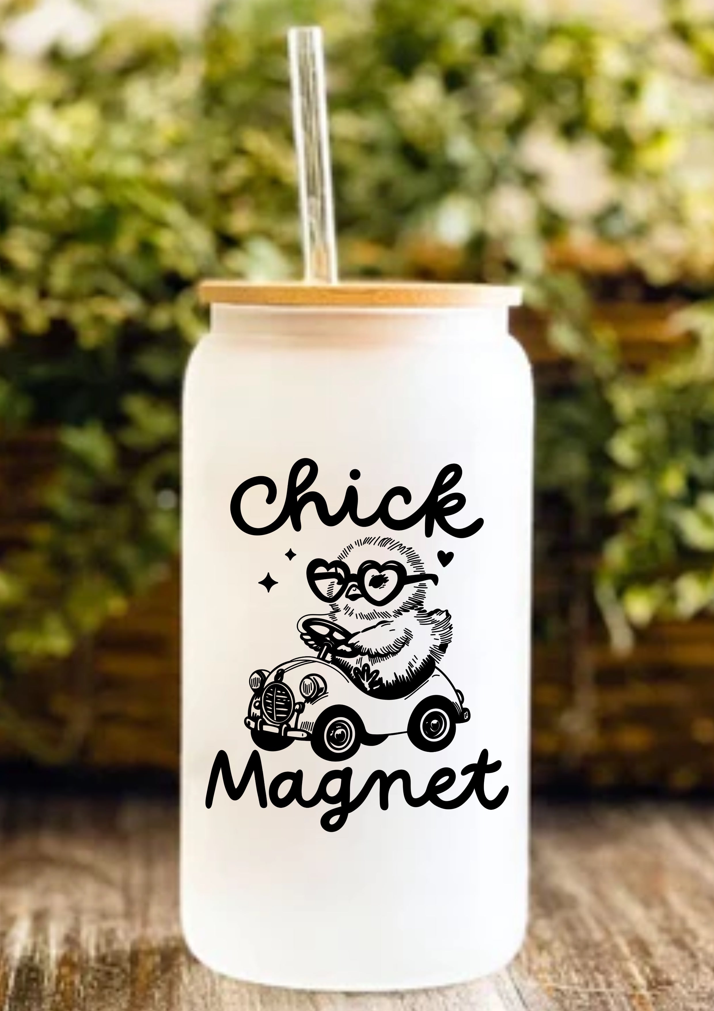 Chick Magnet 12oz Frosted Glass Tumbler