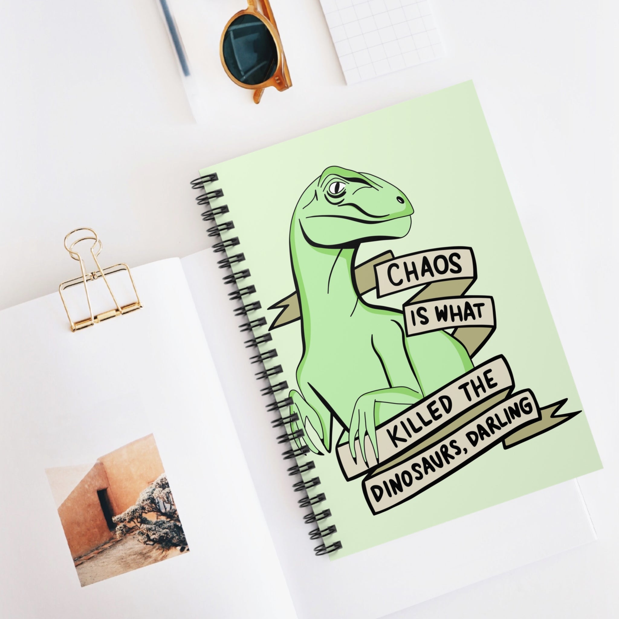 Chaos Is What Killed The Dinosaurs, Darling A5 Lined Notebook