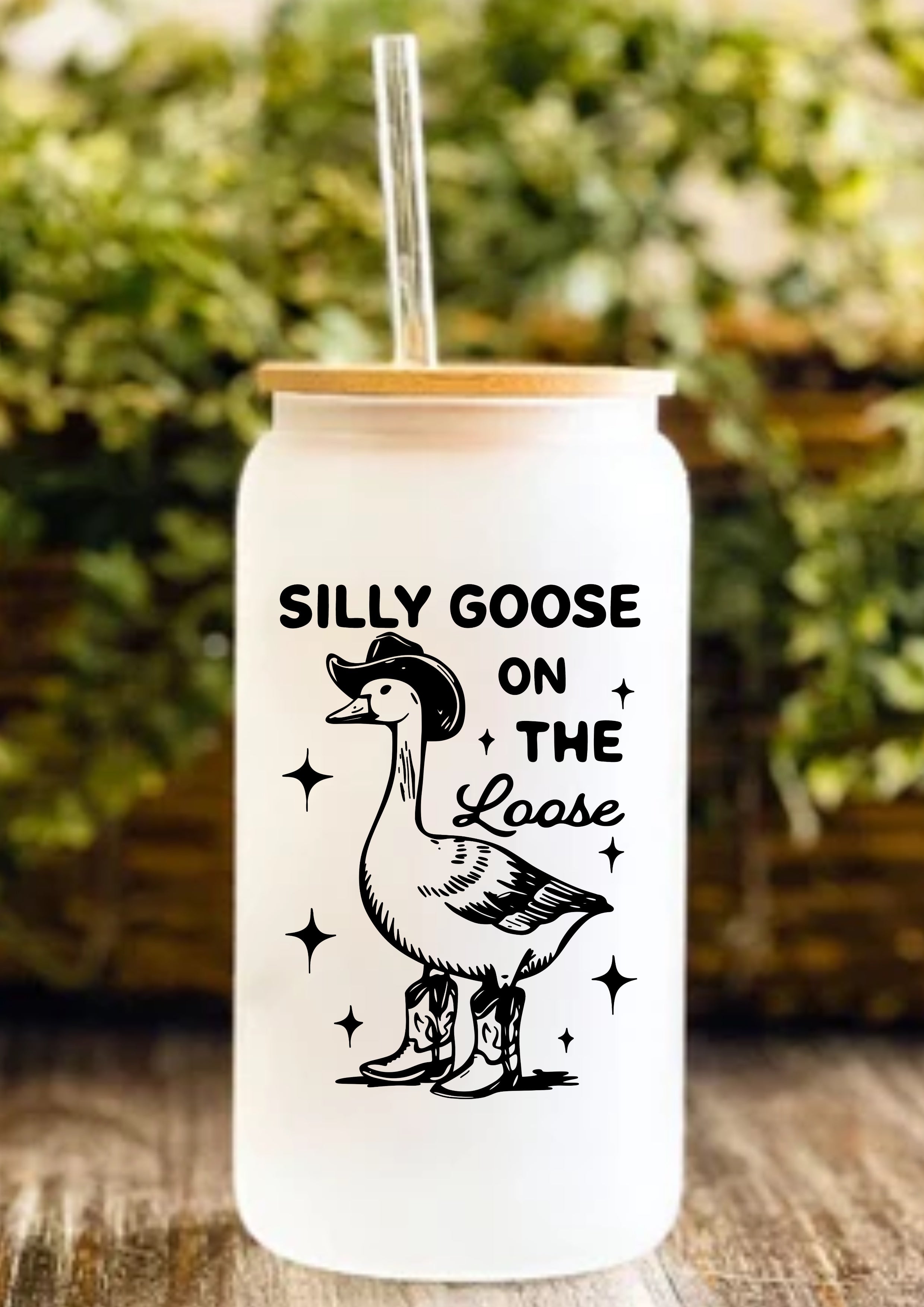 Silly Goose On The Loose 12oz Frosted Glass Tumbler