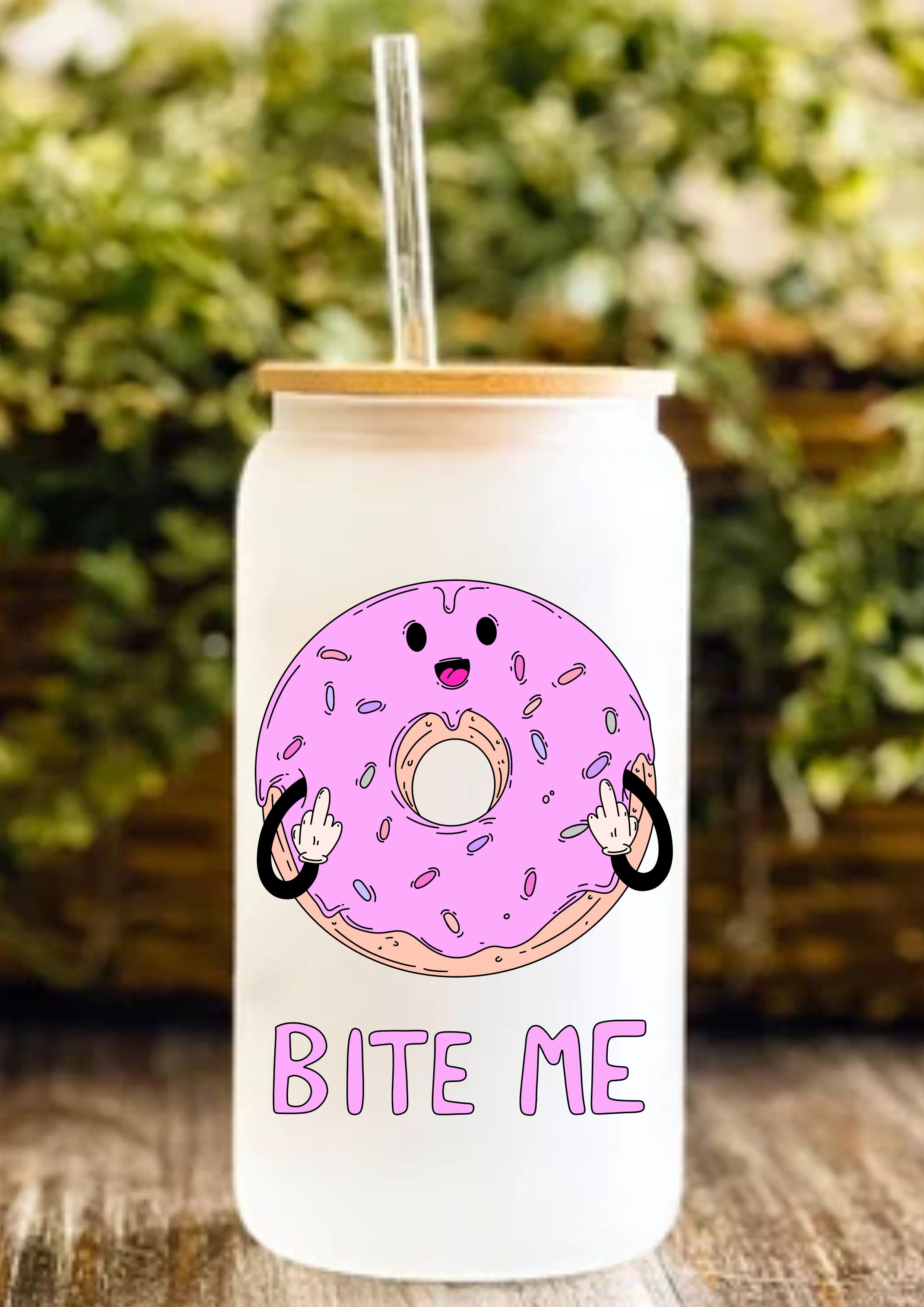 Bite Me 12oz Frosted Glass Tumbler