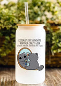 Congrats On Surviving Another Crazy Week Without Smashing Your Head Into A Wall 12oz Frosted Glass Tumbler