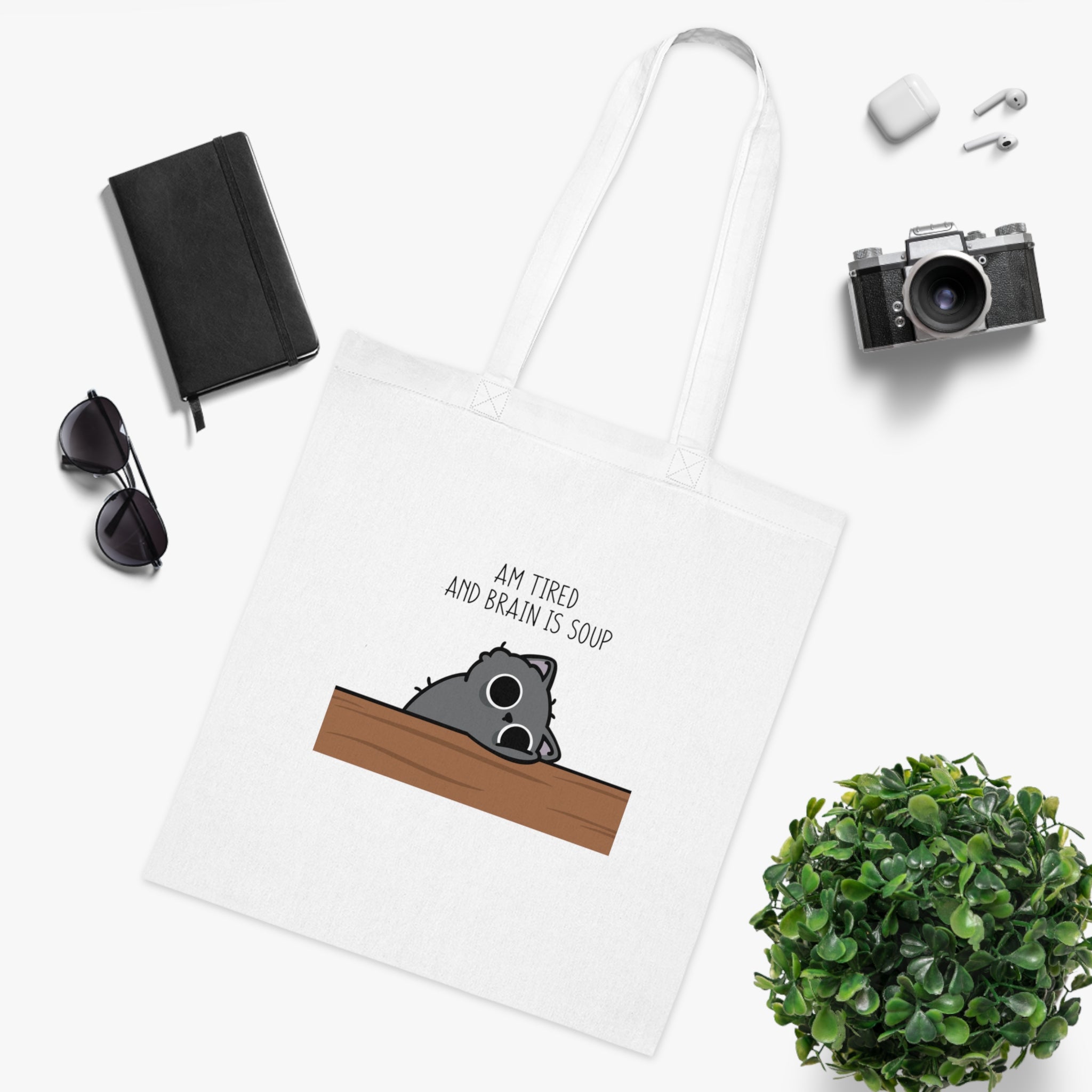 Am Tired And Brain Is Soup White Tote Bag