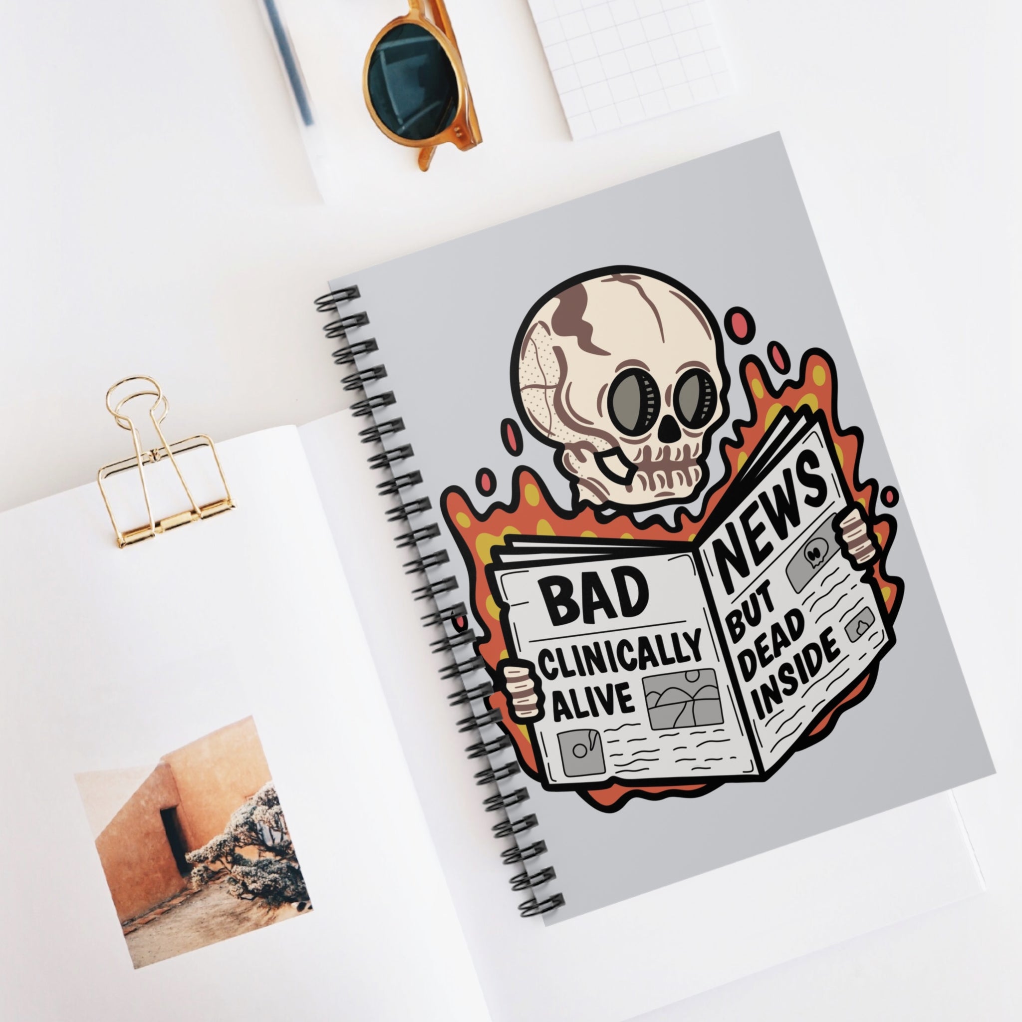 Bad News Clinically Alive But Dead Inside A5 Lined Notebook