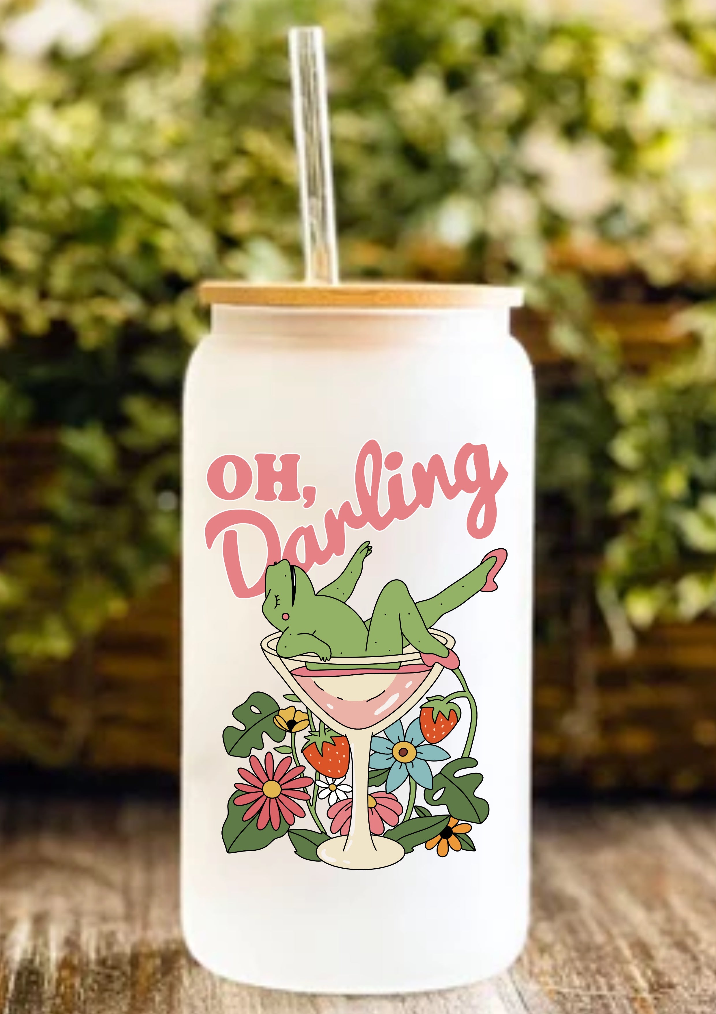 Oh, Darling 12oz Frosted Glass Tumbler