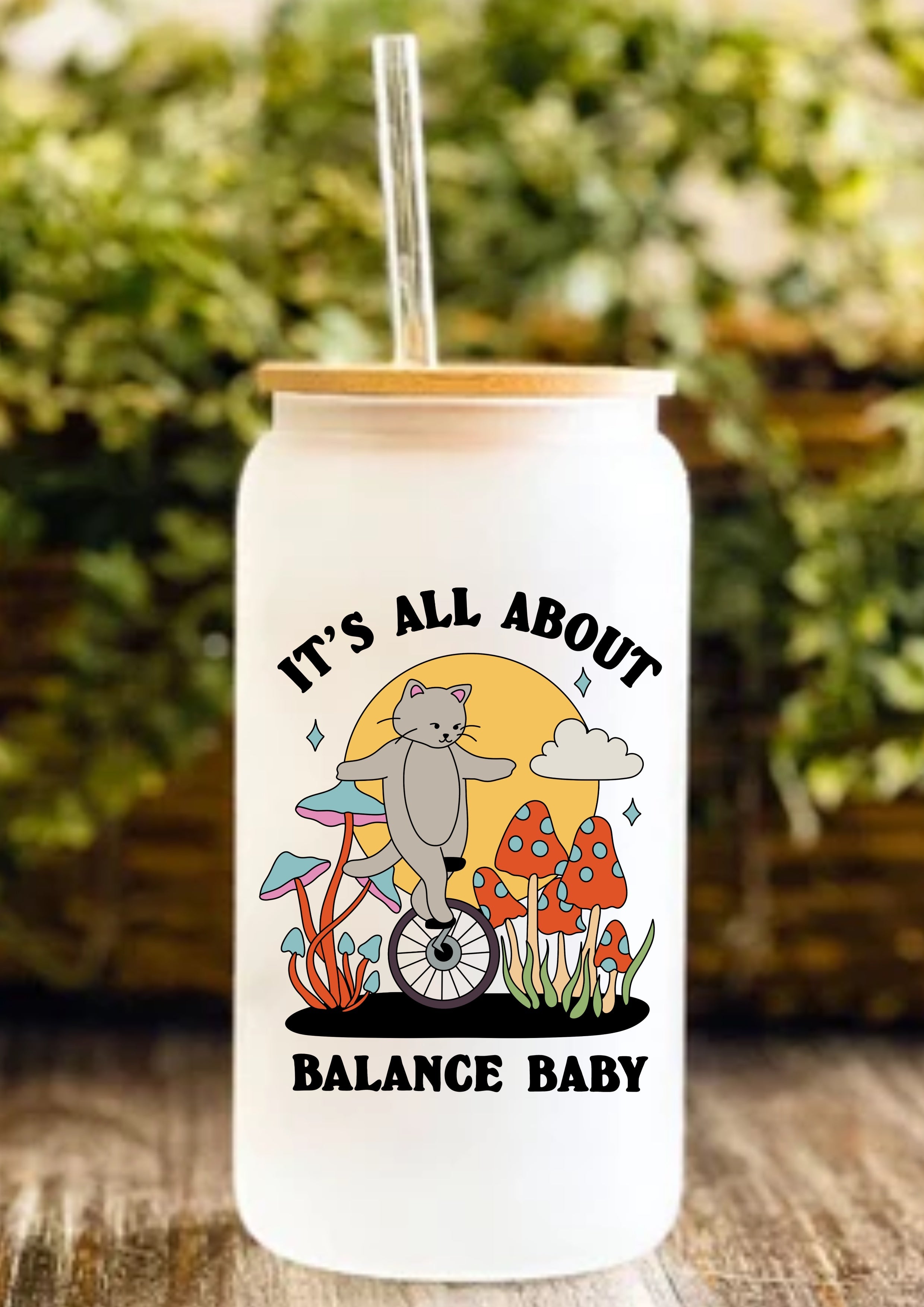 It’s All About Balance Baby 12oz Frosted Glass Tumbler