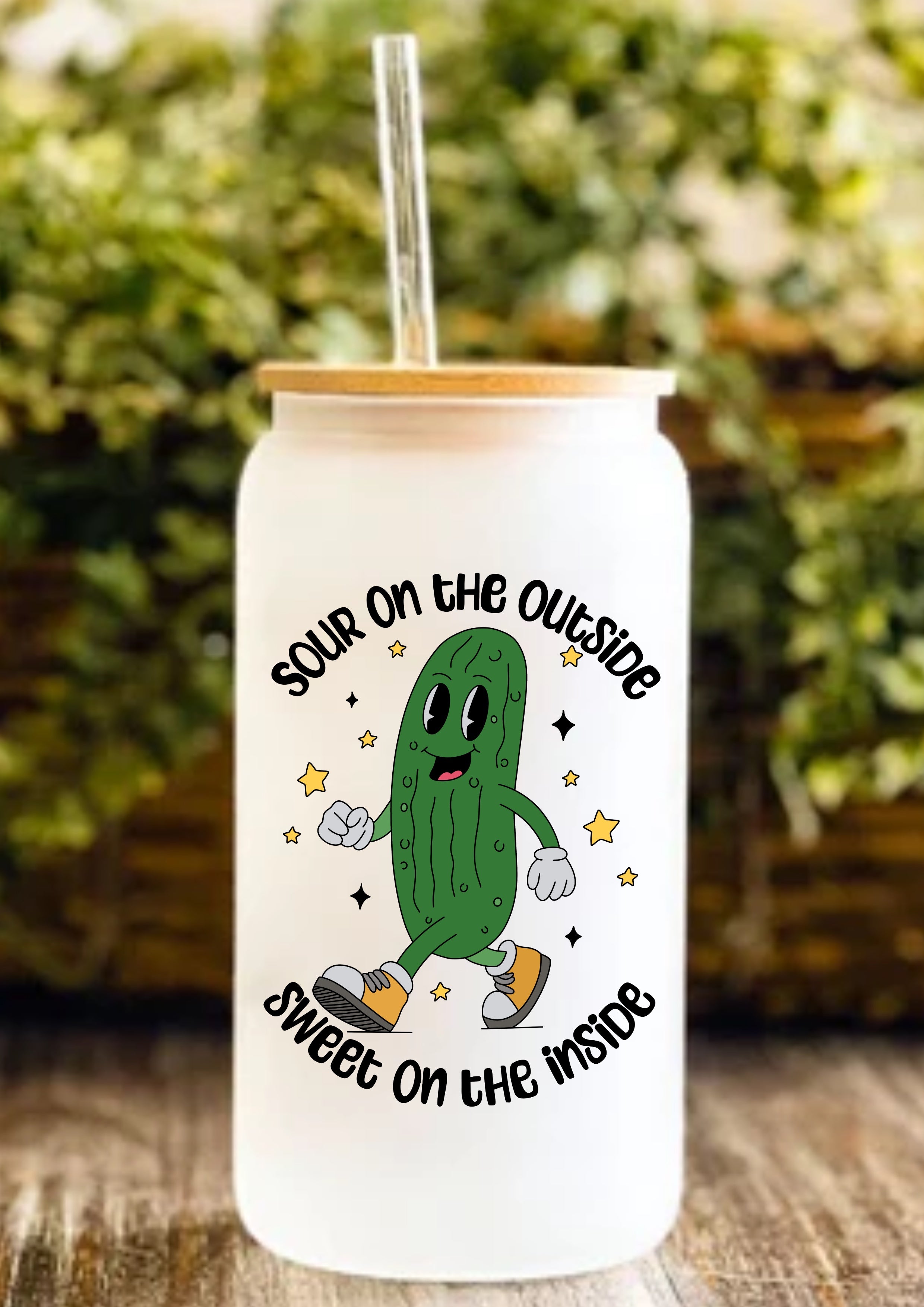 Sour On The Outside Sweet On The Inside 12oz Frosted Glass Tumbler