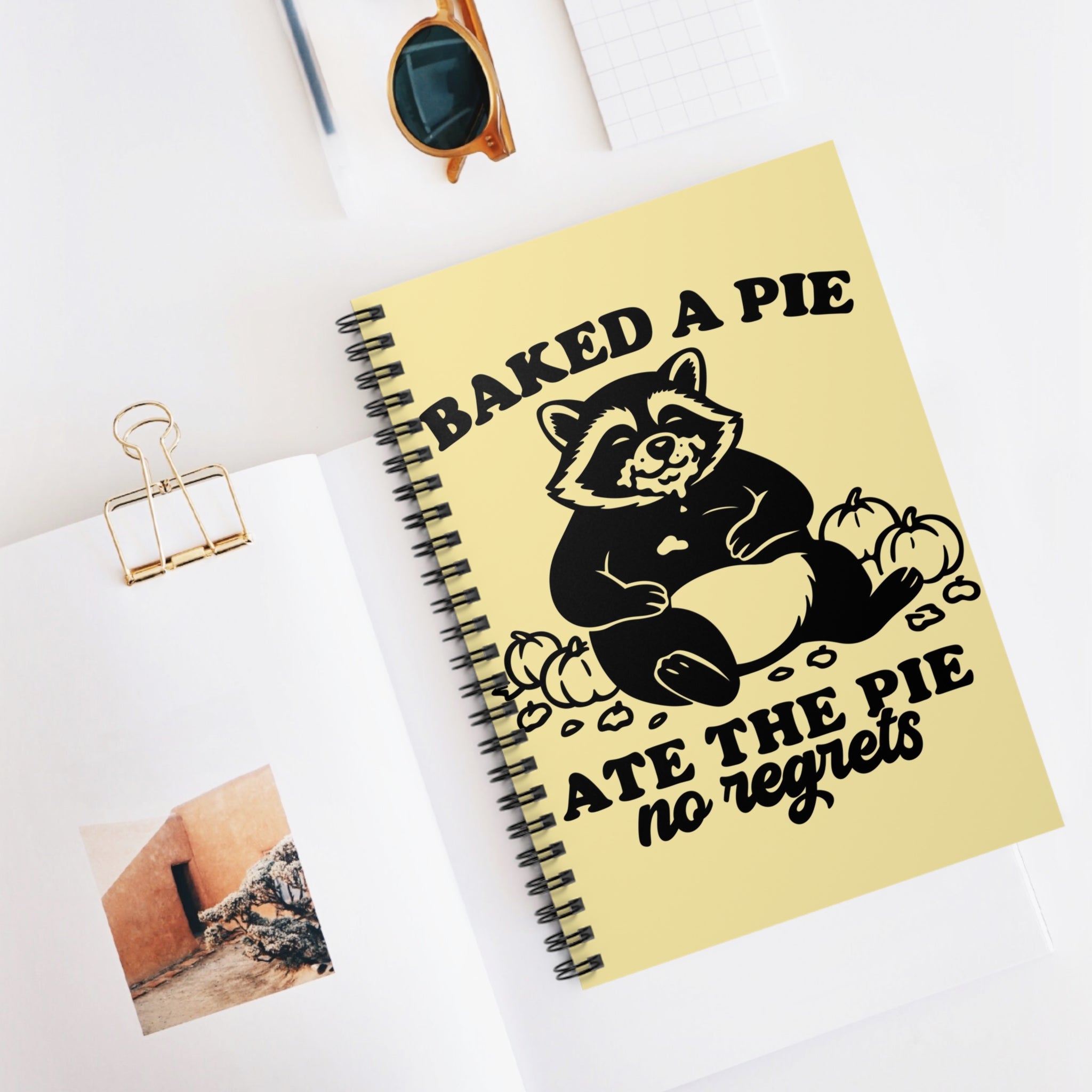 Baked A Pie Ate The Pie No Regrets A5 Lined Notebook