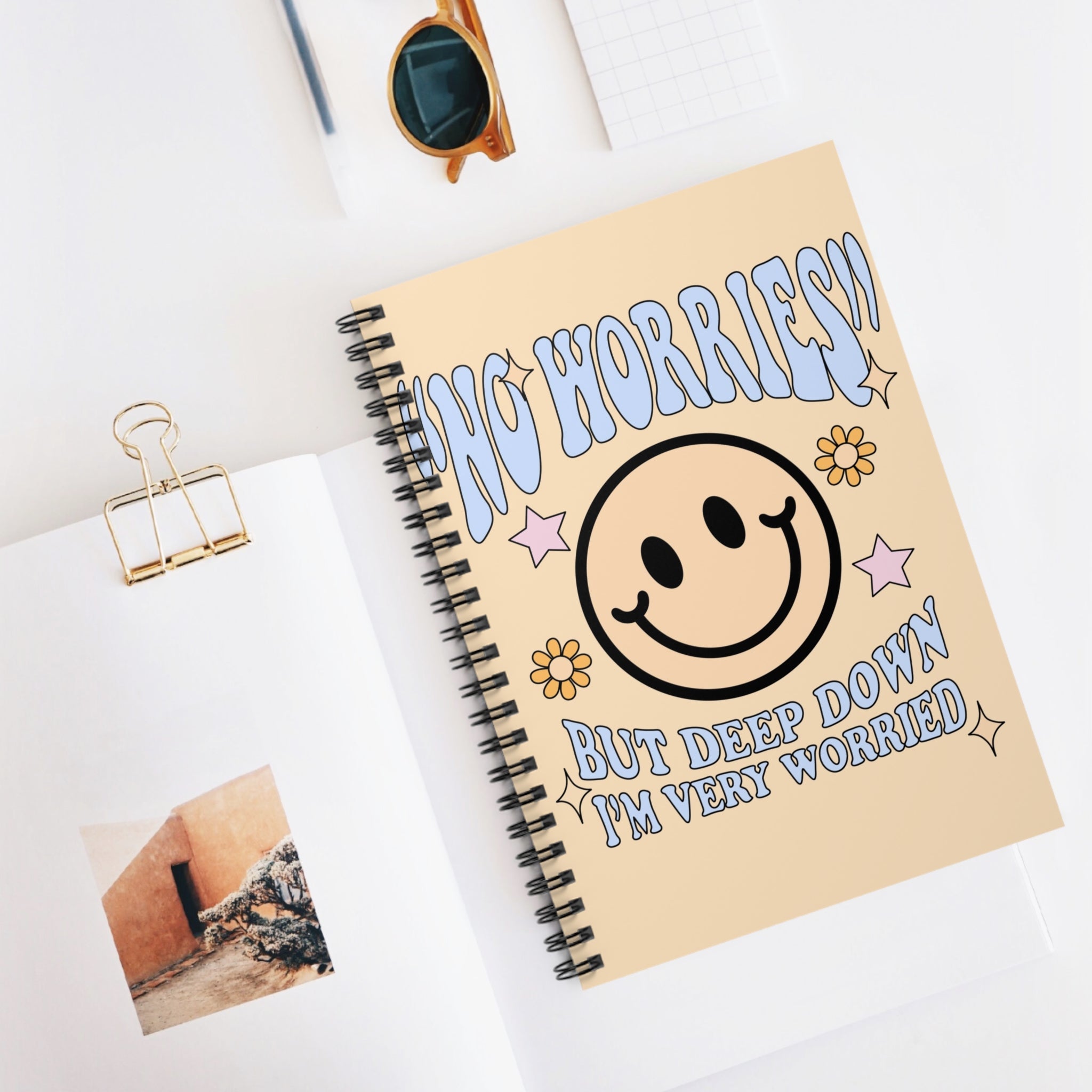 “No Worries” But Deep Down I’m Very Worried A5 Lined Notebook