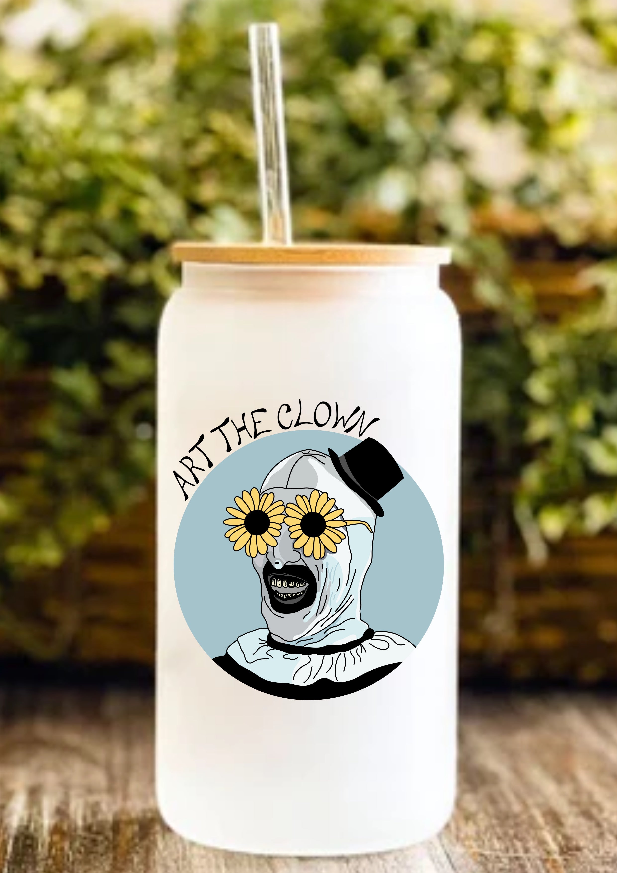 Art The Clown 12oz Frosted Glass Tumbler