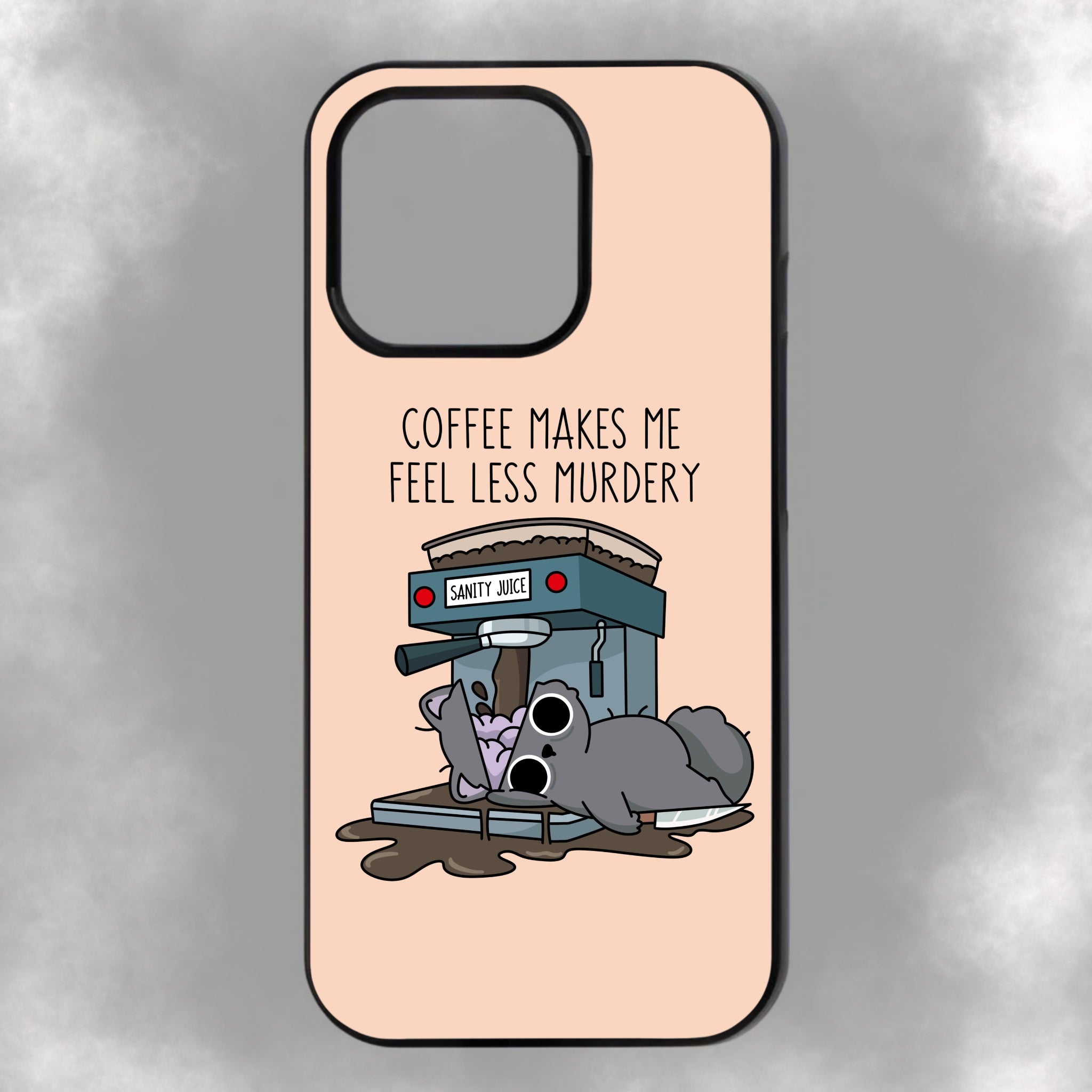 Coffee Makes Me Feel Less Murdery iPhone Rubber Phone Case