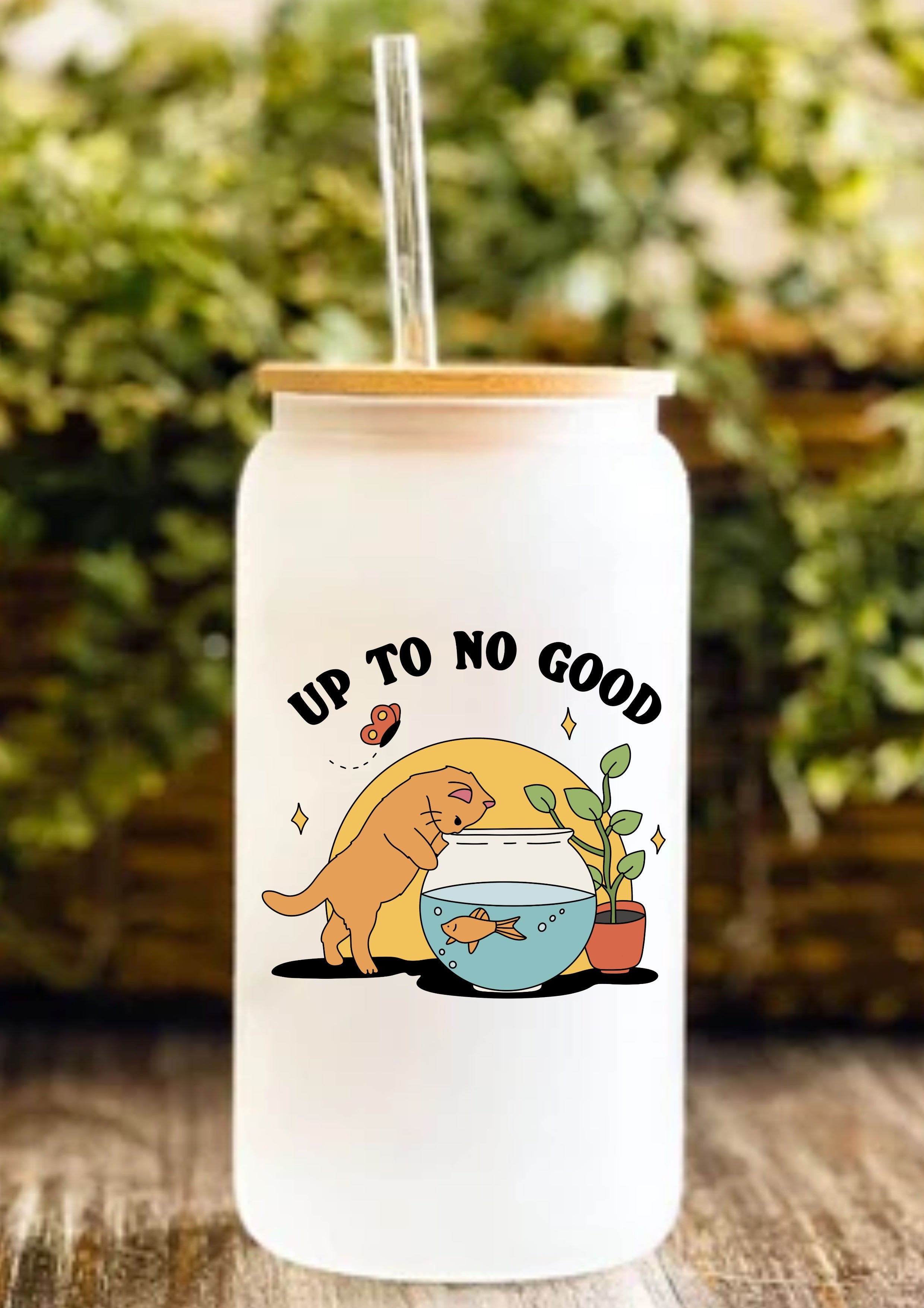 Up To No Good 12oz Frosted Glass Tumbler