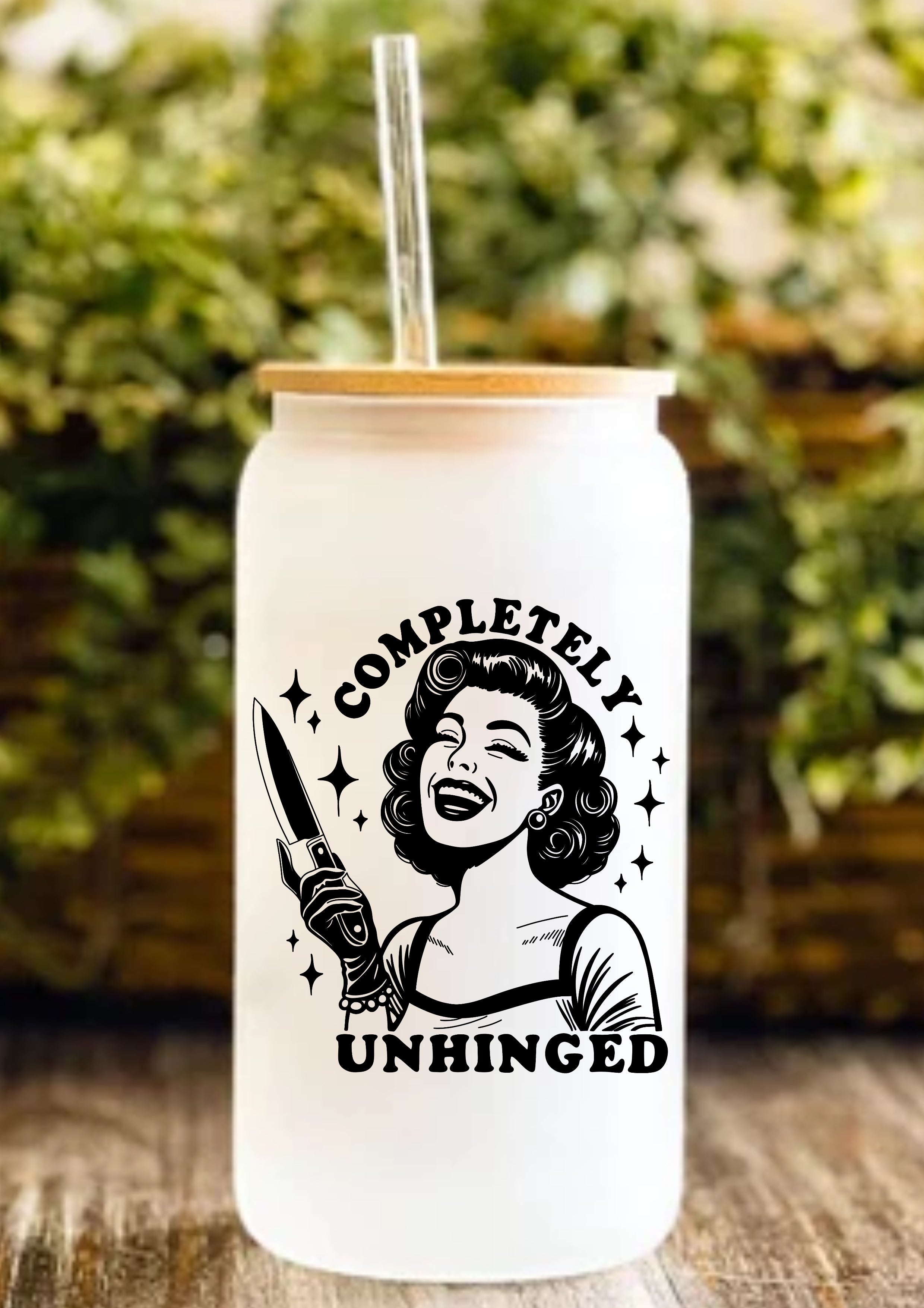 Completely Unhinged 12oz Frosted Glass Tumbler