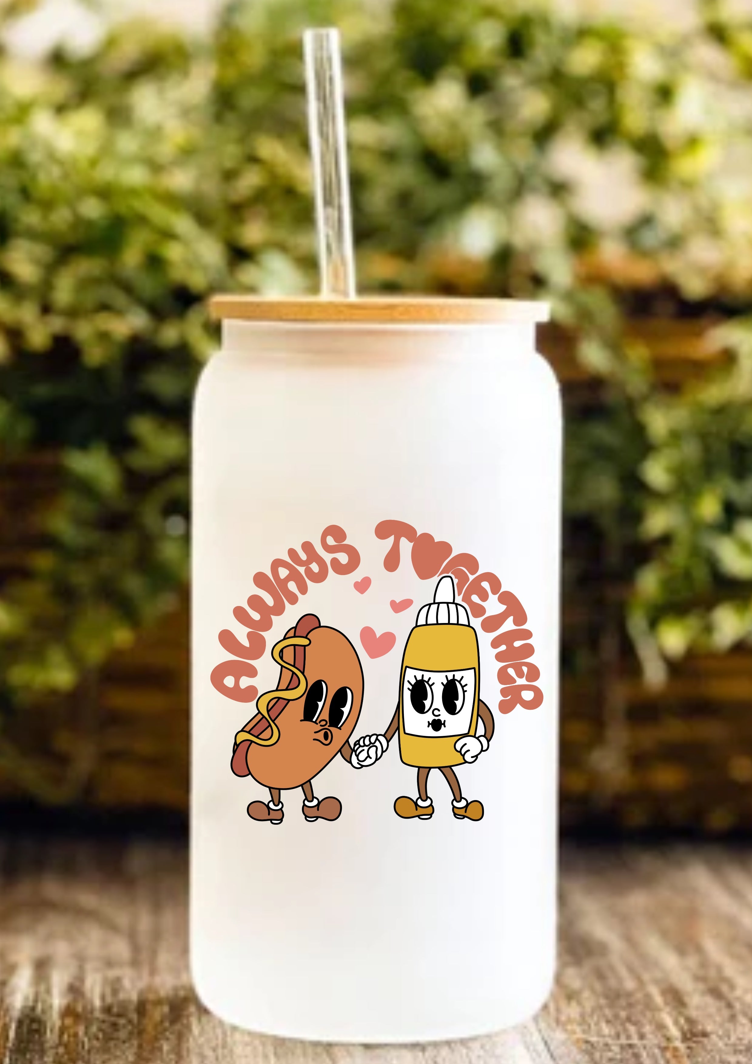 Always Together 12oz Frosted Glass Tumbler