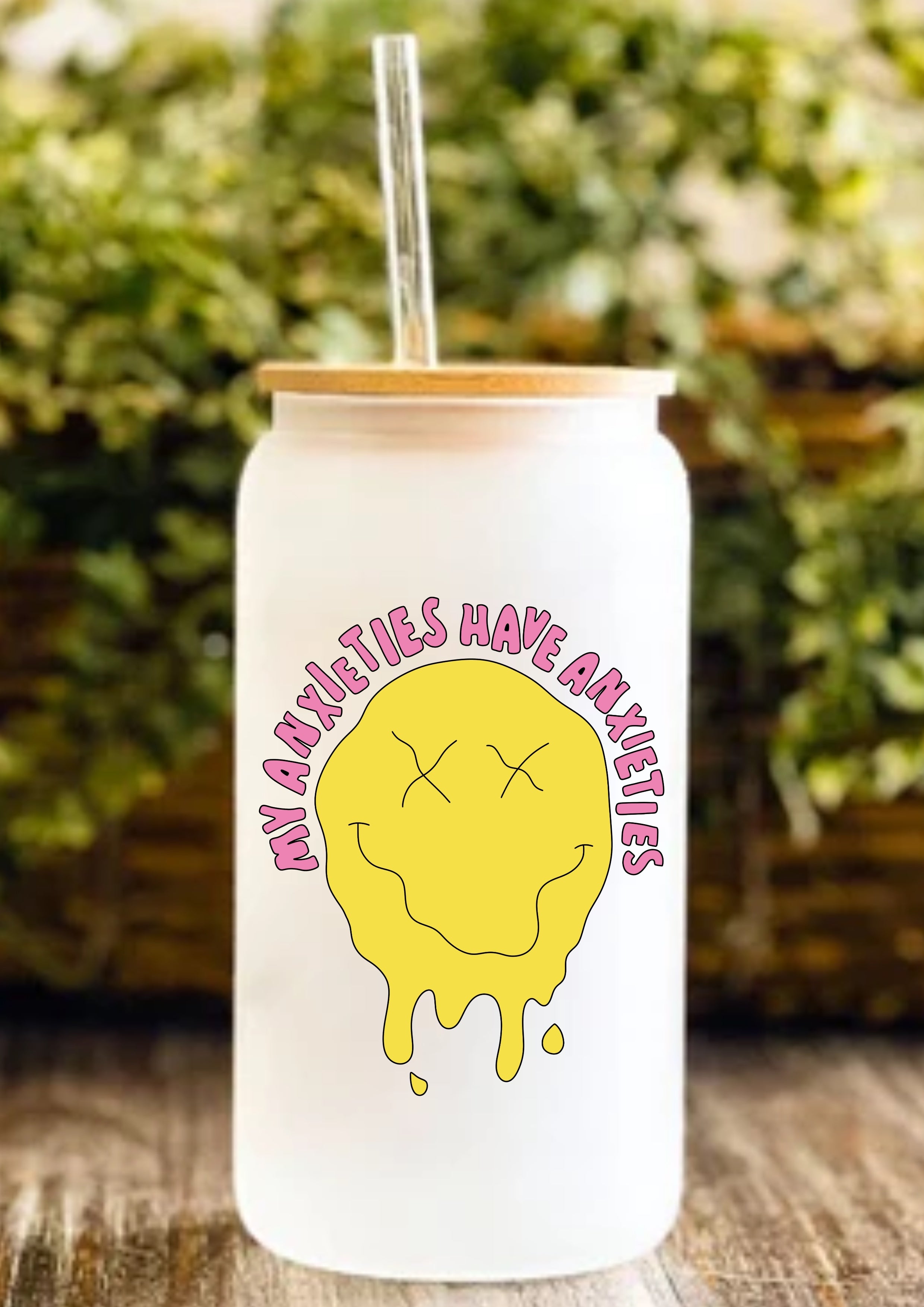 My Anxieties Have Anxieties 12oz Frosted Glass Tumbler