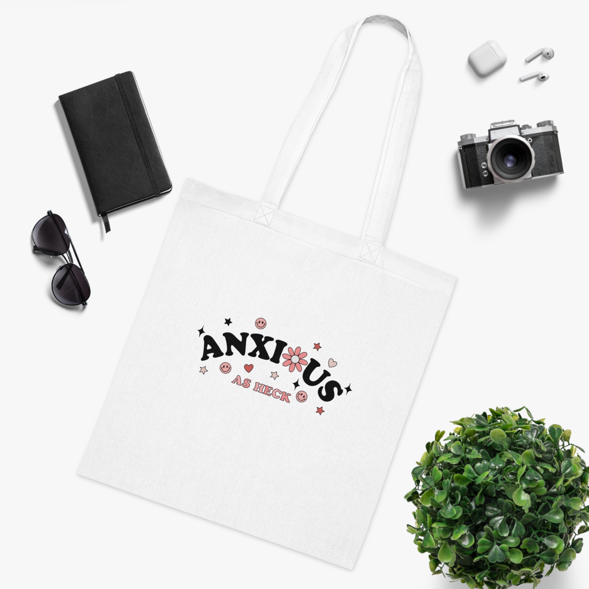 Anxious As Heck White Tote Bag