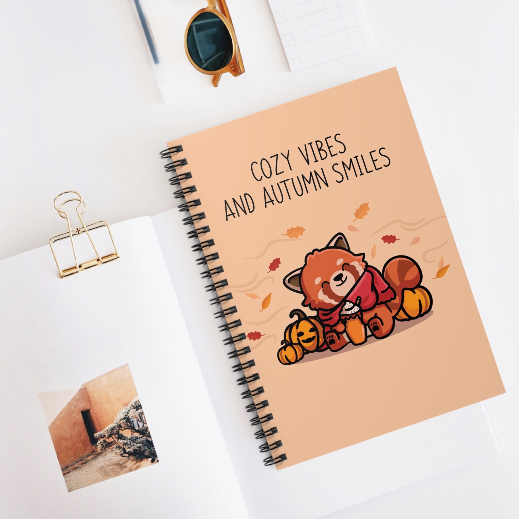 Cozy Vibes And Autumn Smiles A5 Lined Notebook