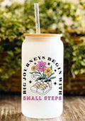 Big Journeys Begin With Small Steps 12oz Frosted Glass Tumbler