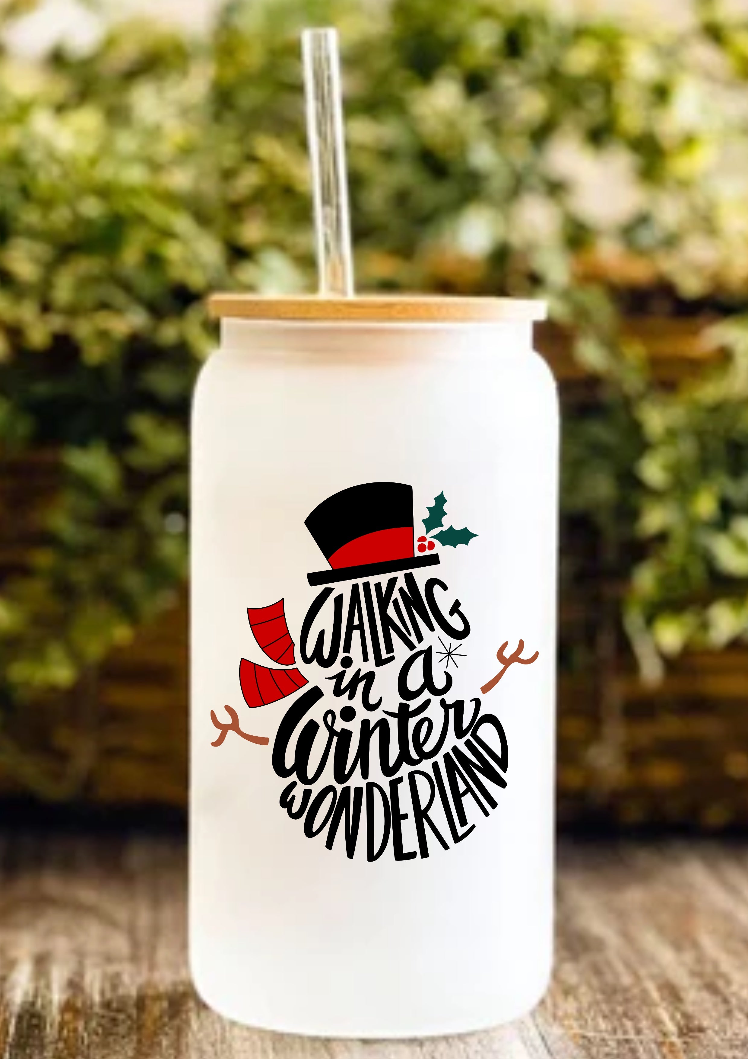 Walking In A Winter Wonderland 12oz Frosted Glass Tumbler