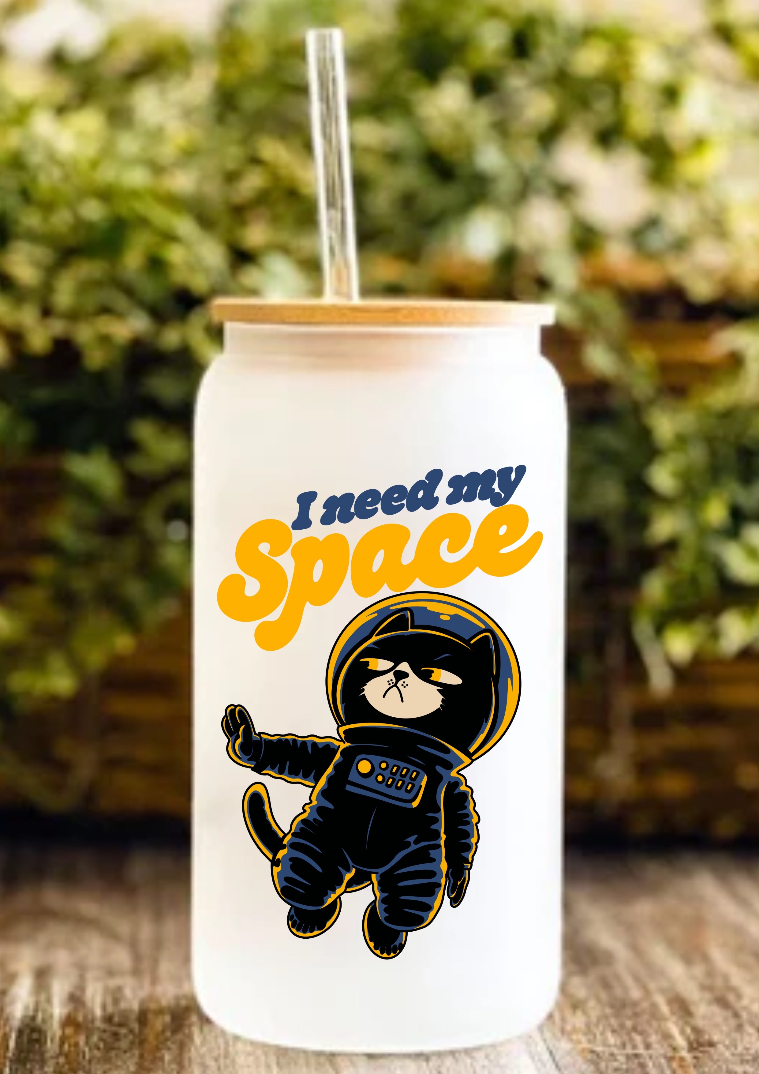 I Need My Space 12oz Frosted Glass Tumbler