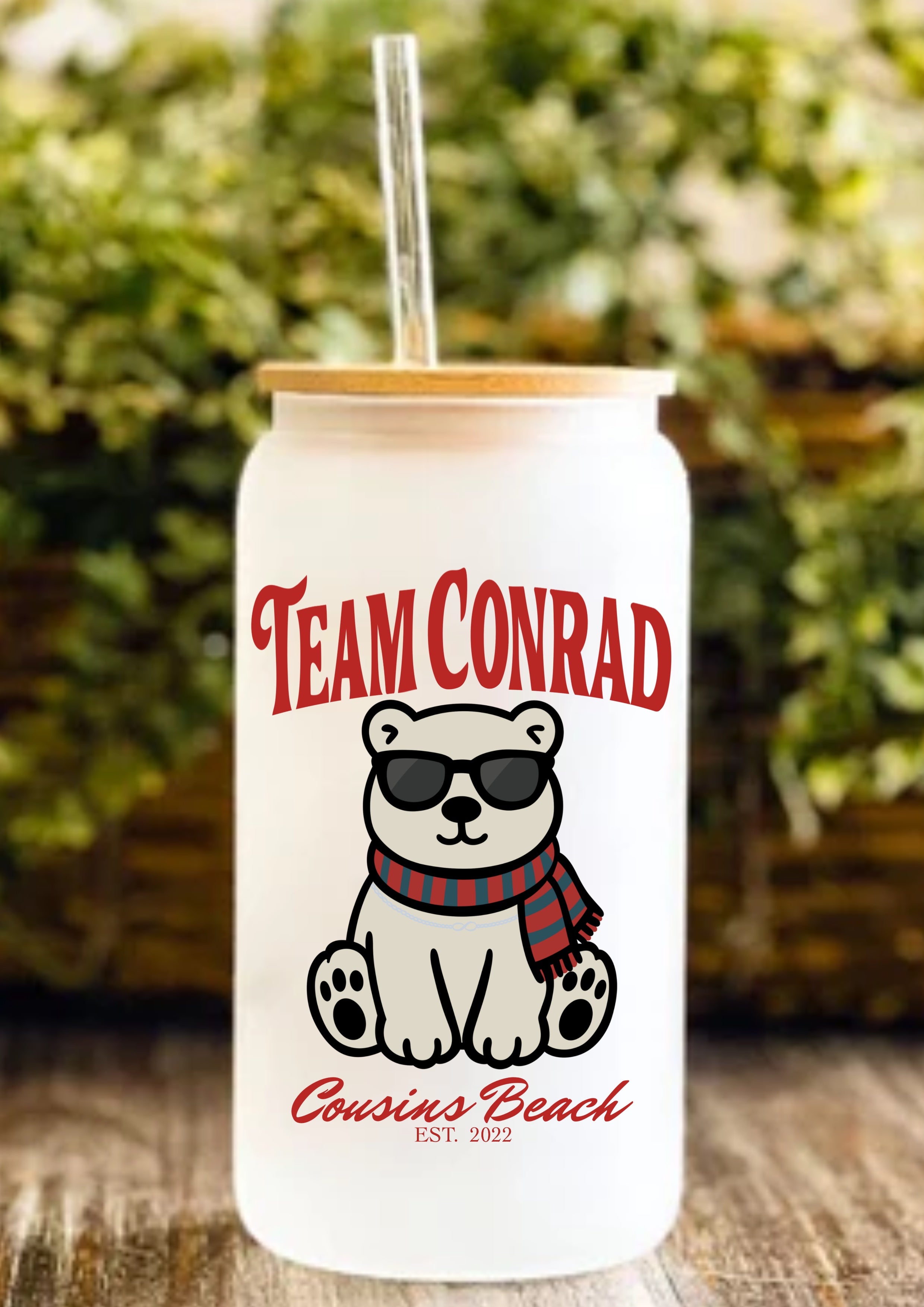 Team Conrad 12oz Frosted Glass Tumbler